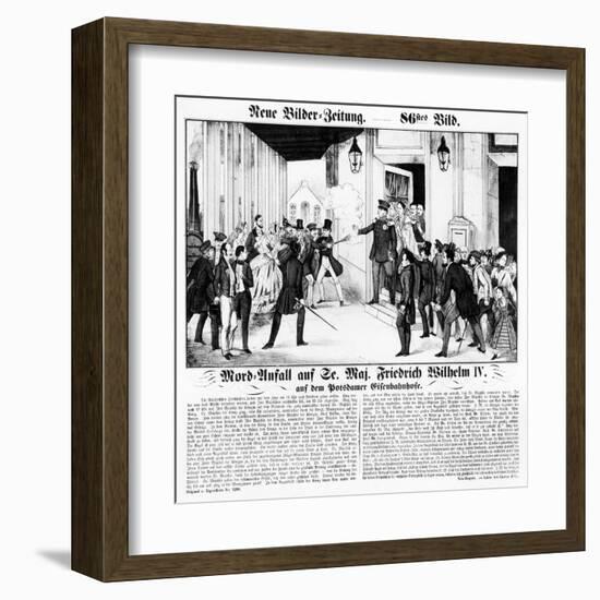 Assassination Attempt on Friedrich Wilhelm IV of Prussia-Neuruppiner Bilderbogen-Framed Art Print