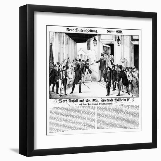 Assassination Attempt on Friedrich Wilhelm IV of Prussia-Neuruppiner Bilderbogen-Framed Art Print