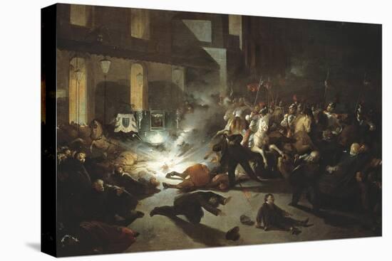 Assassination Attempt on Napoleon III by Felice Orsini in Paris on Jan 14, 1858-null-Stretched Canvas