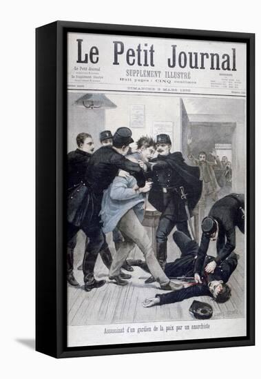 Assassination of a Policeman by an Anarchist, 1895-Lionel Noel Royer-Framed Stretched Canvas