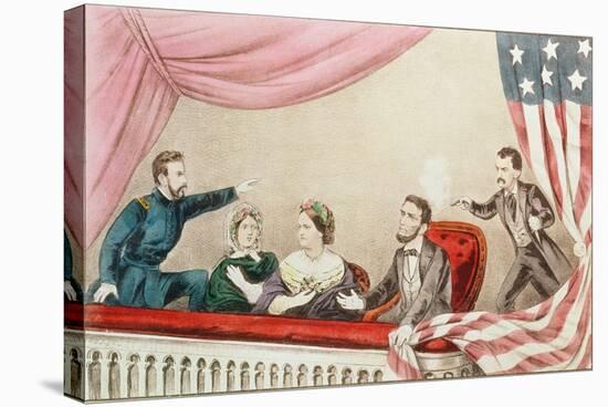 Assassination of Abraham Lincoln-Currier & Ives-Stretched Canvas