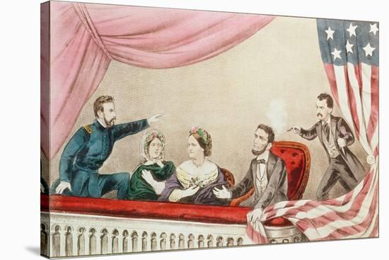 Assassination of Abraham Lincoln-Currier & Ives-Stretched Canvas