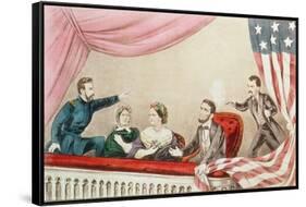 Assassination of Abraham Lincoln-Currier & Ives-Framed Stretched Canvas