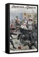 Assassination of Franz Ferdinand, Archduke of Austria, and His Wife Sophie, in Sarajevo-Stefano Bianchetti-Framed Stretched Canvas