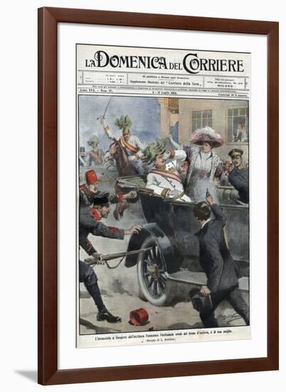 Assassination of Franz Ferdinand, Archduke of Austria, and His Wife Sophie, in Sarajevo-Stefano Bianchetti-Framed Giclee Print