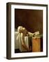 Assassination of Jean-Paul Marat in His Bath, 1793-Jacques-Louis David-Framed Giclee Print