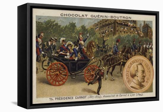 Assassination of President Carnot, Lyon, 1894-null-Framed Stretched Canvas