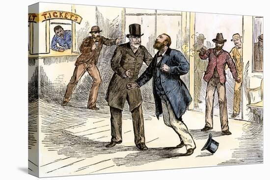 Assassination of President James Garfield in a Washington DC Train Station, 1881-null-Stretched Canvas
