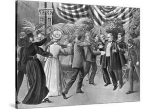 Assassination of President Mckinley (Wash Drawing)-T. Dart Walker-Stretched Canvas