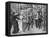 Assassination of President Mckinley (Wash Drawing)-T. Dart Walker-Framed Stretched Canvas