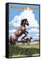 Assateague Island - Wild Horses-Lantern Press-Framed Stretched Canvas