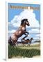 Assateague Island - Wild Horses-Lantern Press-Framed Art Print