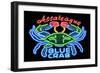 Assateague, Maryland - Blue Crab Neon Sign-Lantern Press-Framed Art Print