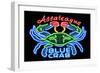 Assateague, Maryland - Blue Crab Neon Sign-Lantern Press-Framed Art Print