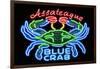 Assateague, Maryland - Blue Crab Neon Sign-Lantern Press-Framed Art Print