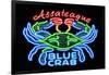 Assateague, Maryland - Blue Crab Neon Sign-Lantern Press-Framed Art Print