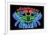 Assateague, Maryland - Blue Crab Neon Sign-Lantern Press-Framed Art Print