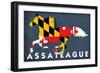 Assateague, Maryland - Horse Flag-Lantern Press-Framed Art Print