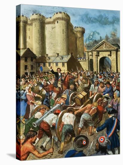 Assault on the Bastille-Clive Uptton-Stretched Canvas