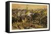 Assault on the Railway Dam before Orleans by the First Bavarian Corps on 11 October 1870. the Franc-null-Framed Stretched Canvas