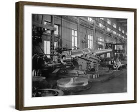 Assembled Cannon in the Foundry of the Washington Navy Yard, 1900-null-Framed Photo