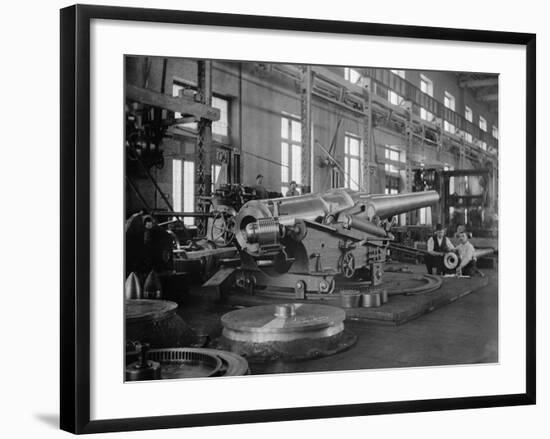 Assembled Cannon in the Foundry of the Washington Navy Yard, 1900-null-Framed Photo