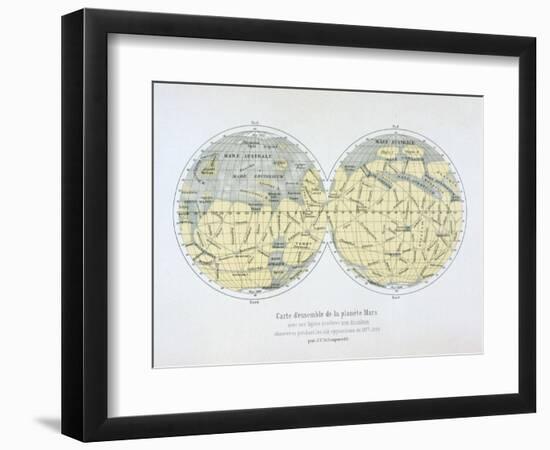 Assembled Map of the Planet Mars, from Observations Made During Six Oppositions in 1877-88-Giovanni Schiaparelli-Framed Giclee Print