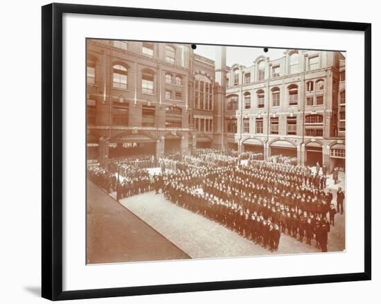 Assembly in the Playground, Jews Free School, Stepney, London, 1908-null-Framed Photographic Print