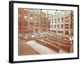 Assembly in the Playground, Jews Free School, Stepney, London, 1908-null-Framed Photographic Print