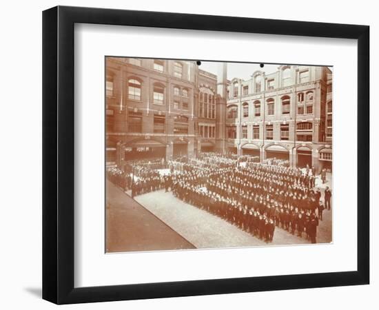 Assembly in the Playground, Jews Free School, Stepney, London, 1908-null-Framed Photographic Print