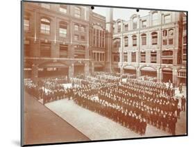 Assembly in the Playground, Jews Free School, Stepney, London, 1908-null-Mounted Photographic Print