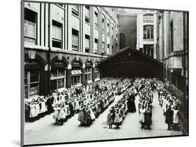 Assembly in the Playground, Jews Free School, Stepney, London, 1908-null-Mounted Photographic Print