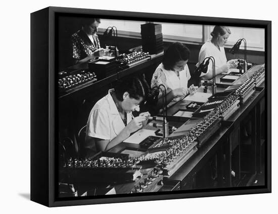 Assembly Line for Television Broadcasting Equipment at the Telefunken Manuf-German photographer-Framed Stretched Canvas