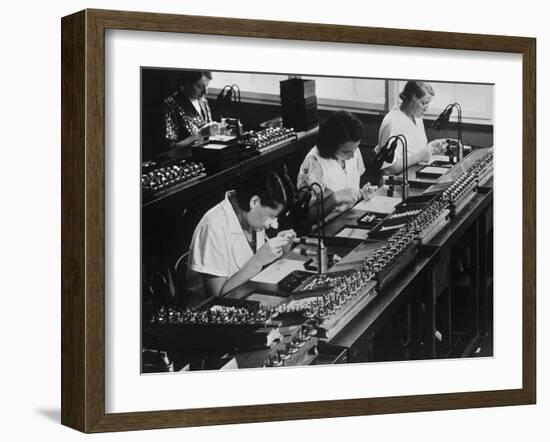 Assembly Line for Television Broadcasting Equipment at the Telefunken Manuf-German photographer-Framed Photographic Print