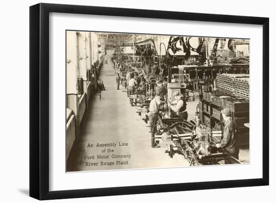 Assembly Line, Ford Factory, Michigan-null-Framed Art Print