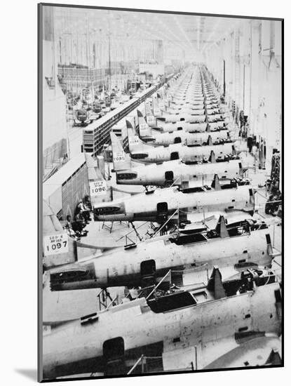 Assembly Line of Dauntless Dives Bombers-null-Mounted Giclee Print
