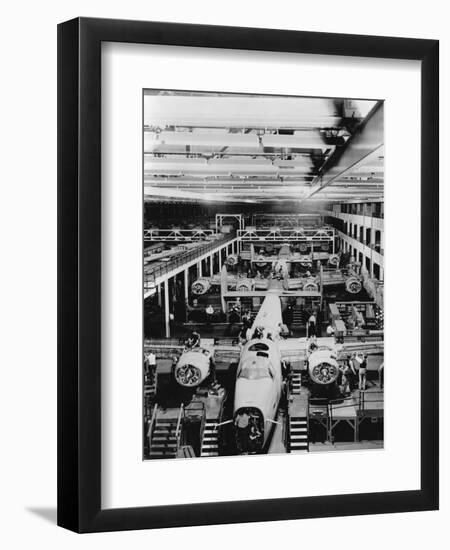 Assembly of B-24 Bombers at Willow Run Plant-null-Framed Premium Photographic Print