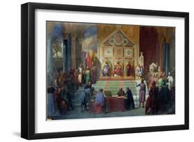 Assembly of Crusaders in Ptolemais in 1148, 1840-Charles Alexandre Debacq-Framed Giclee Print