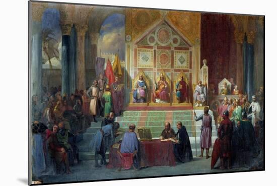 Assembly of Crusaders in Ptolemais in 1148, 1840-Charles Alexandre Debacq-Mounted Giclee Print