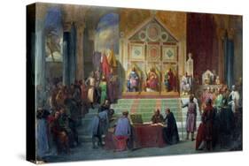Assembly of Crusaders in Ptolemais in 1148, 1840-Charles Alexandre Debacq-Stretched Canvas