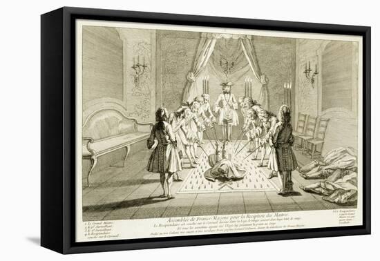 Assembly of Free Masons, from The Ceremonies of Religion and Custom, c.1733-null-Framed Stretched Canvas