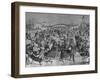 Assembly of Ice Skaters on Lake in Central Park in Winter-Currier & Ives-Framed Premium Photographic Print