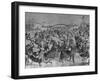 Assembly of Ice Skaters on Lake in Central Park in Winter-Currier & Ives-Framed Premium Photographic Print