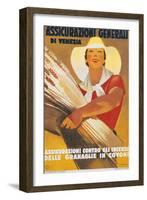 Assicurazioni Generali di Venezia (Poster for Crop Insurance)-Marcello Dudovich-Framed Art Print