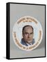 Assiette imprimée ornée du portrait de François Mitterrand-null-Framed Stretched Canvas