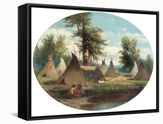 Assiniboin Camp-John Mix Stanley-Framed Stretched Canvas