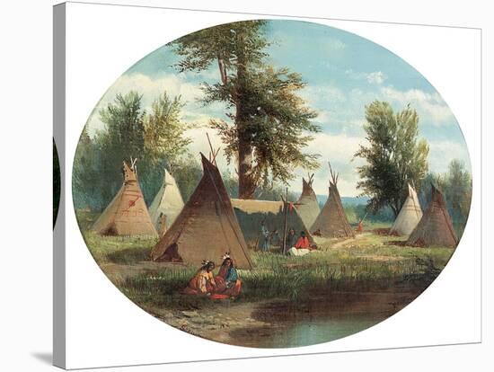 Assiniboin Camp-John Mix Stanley-Stretched Canvas