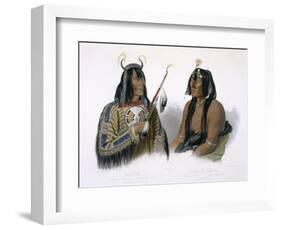 Assiniboin Indian and Yanktonan Indian, Travels in the Interior of North America, c.1844-Karl Bodmer-Framed Giclee Print