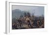 Assiniboine and Cree Indians Attack a Blackfoot Encampment at Fort Mckenzie on August 28, 1833, 184-Karl Bodmer-Framed Giclee Print