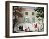 Assisting Poor in Front of Abbey of Port-Royal Des Champes-Louise-Magdeleine Hortemels-Framed Giclee Print